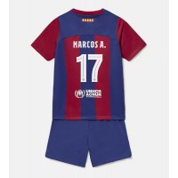 Camiseta Barcelona Marcos Alonso #17 Primera Equipación para niños 2023-24 manga corta (+ pantalones cortos)